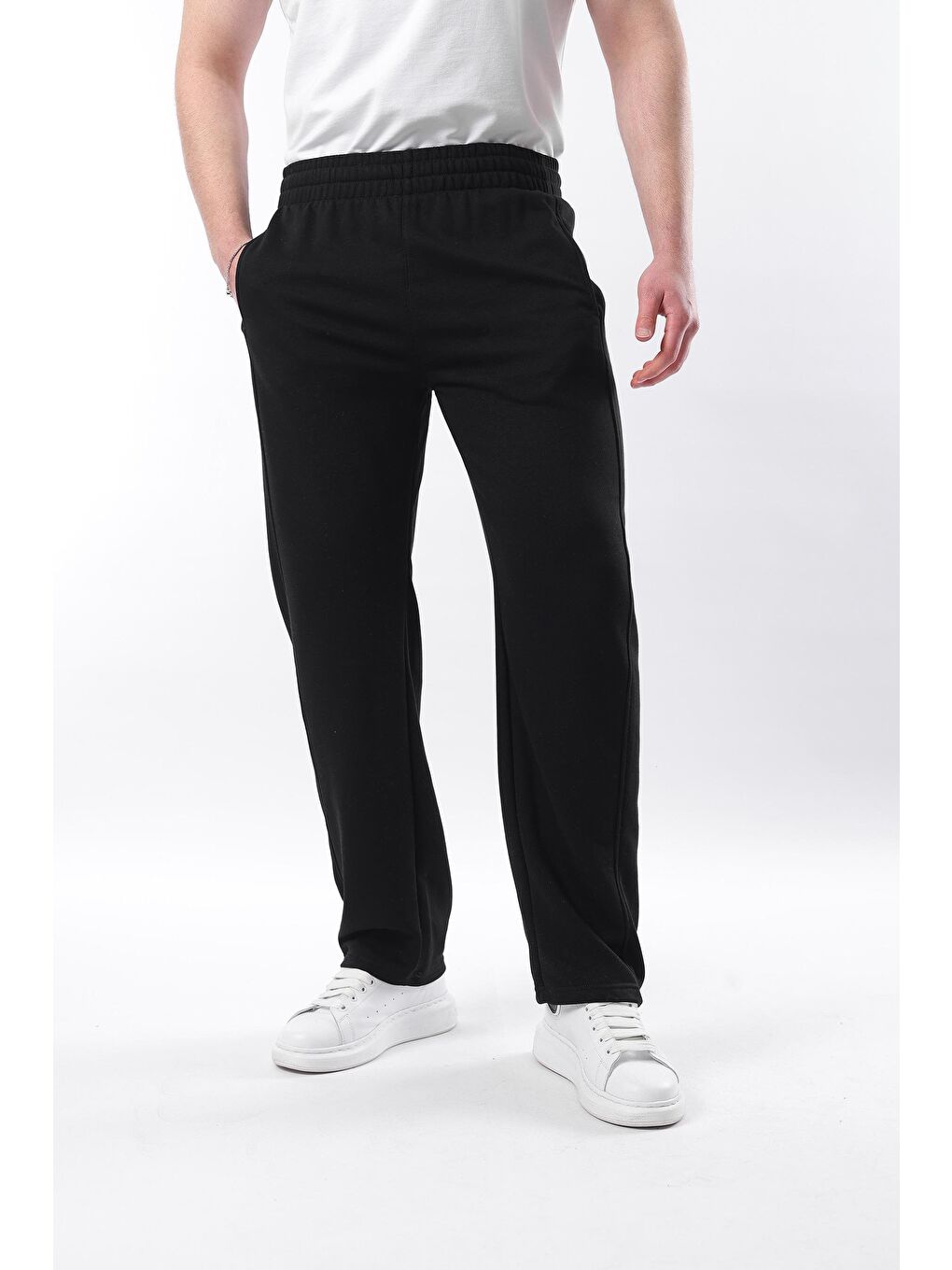 Siyah Rahat Kesim Erkek Eşofman Altı E6560-3