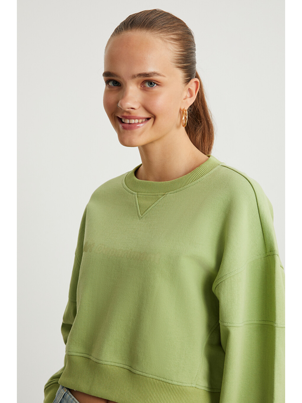 Danbı Kadın Yeşil Sweatshirt-3