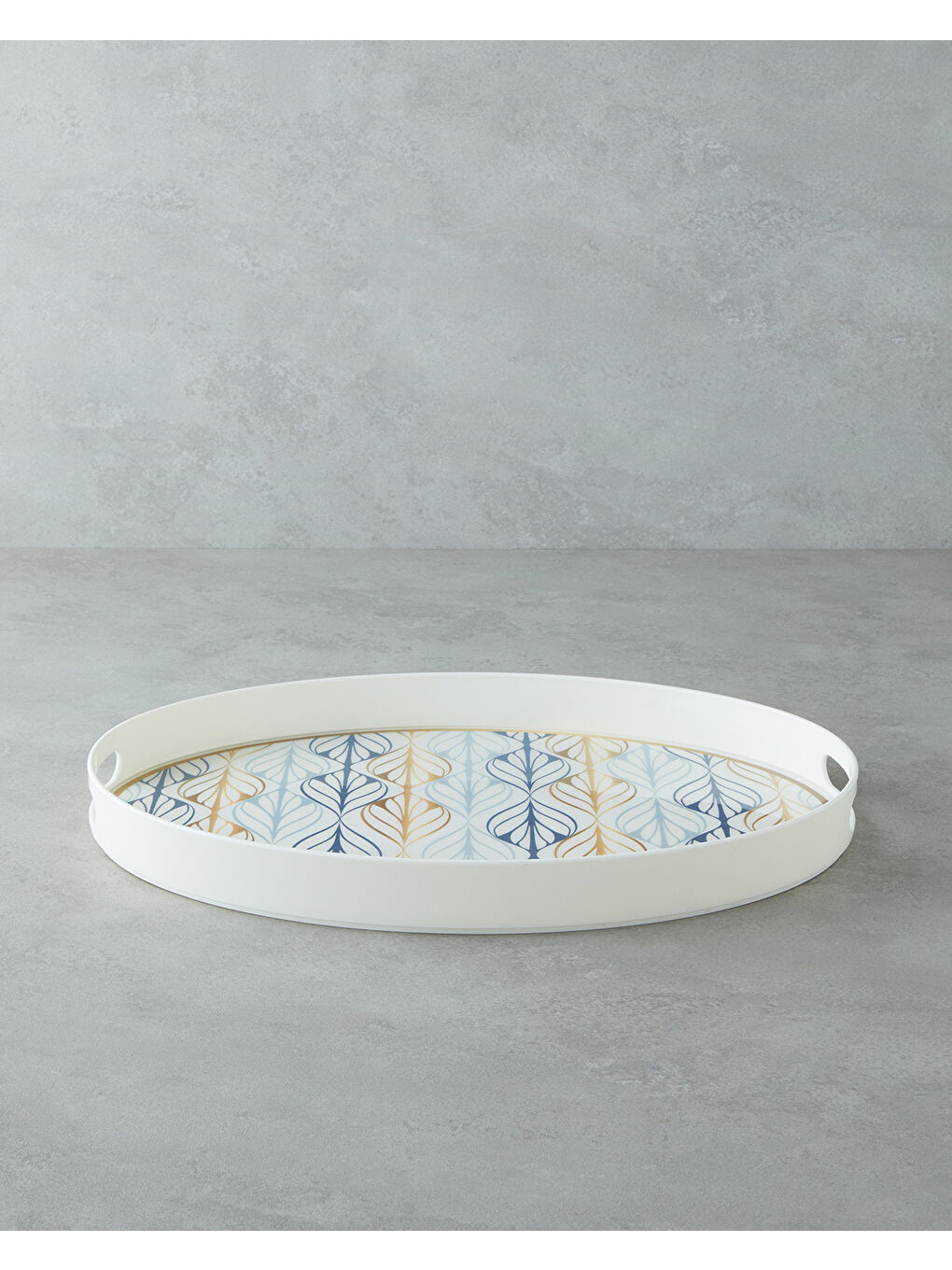 Golden Harmony PP Kaydırmaz Tepsi 42x30 cm Lacivert – Gold-1