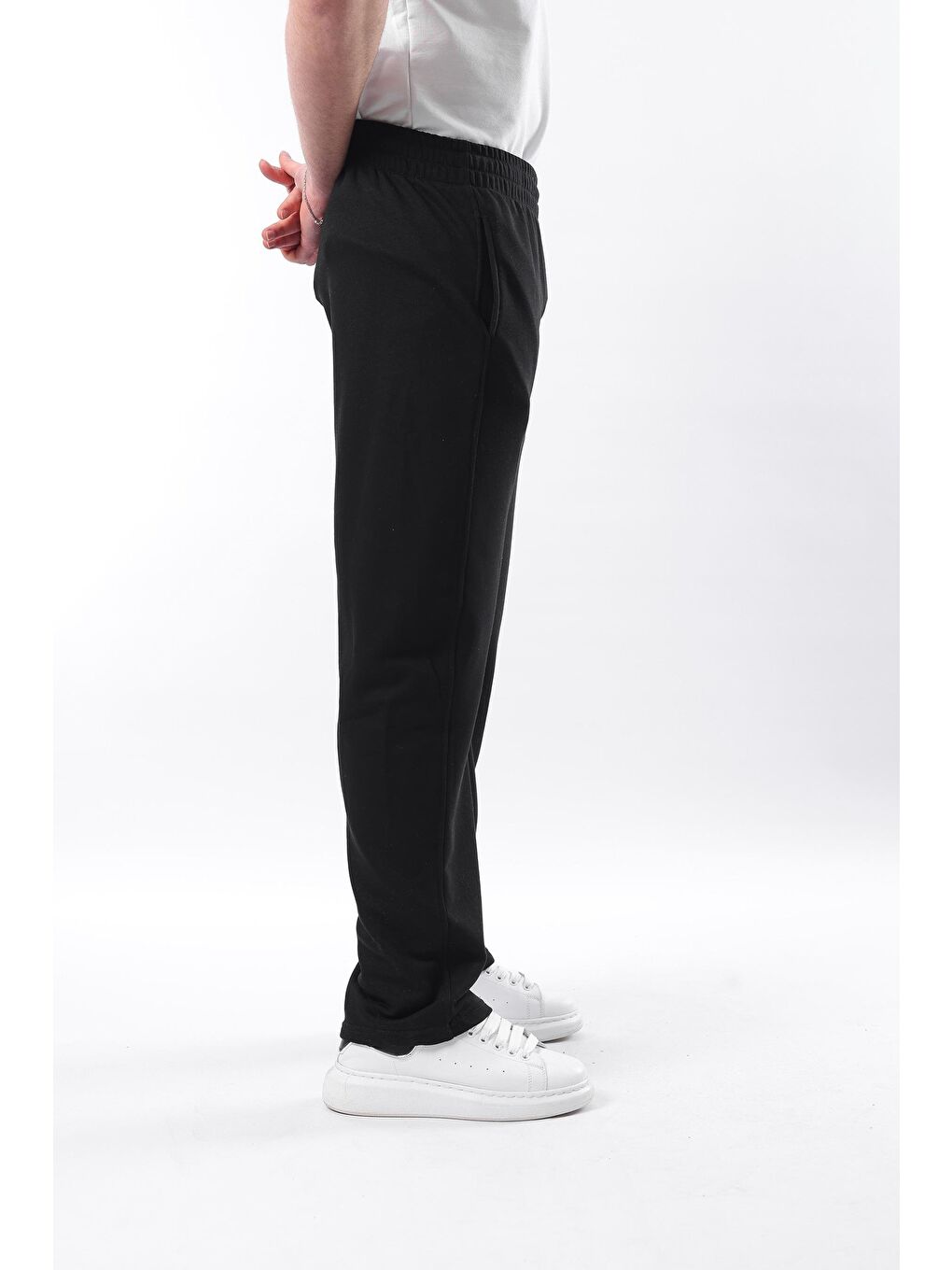 Siyah Rahat Kesim Erkek Eşofman Altı E6560-5