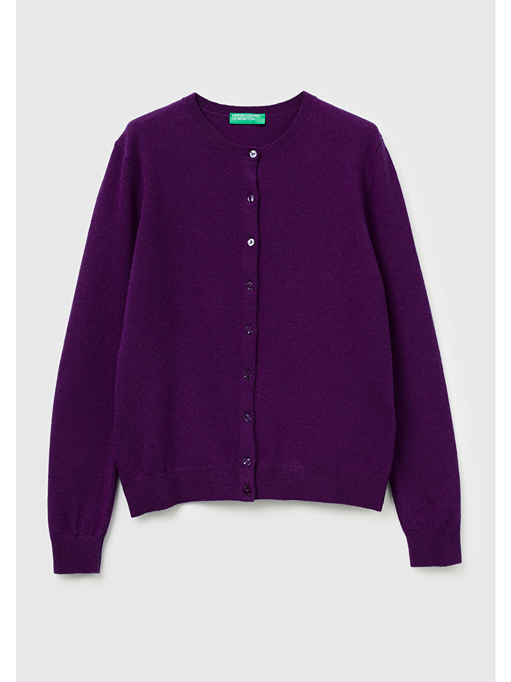 Kadın Mürdüm %100 Merino Bisiklet Yaka Hırka-1