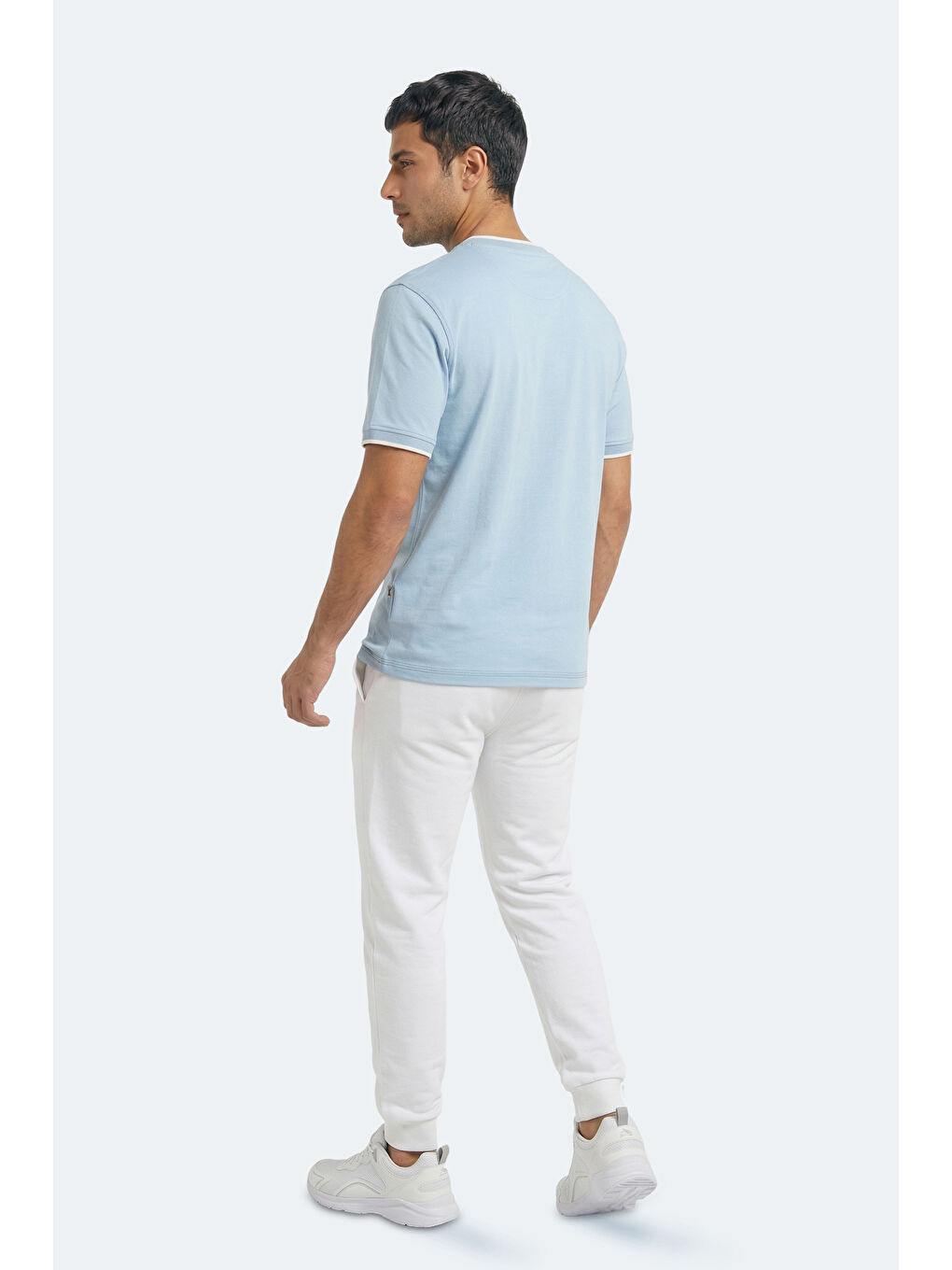 ZAVIER Erkek Pamuklu Mavi Tişört-6