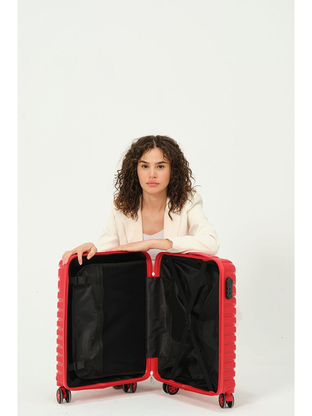 Kabin Boy Kırmızı PP Valiz-4