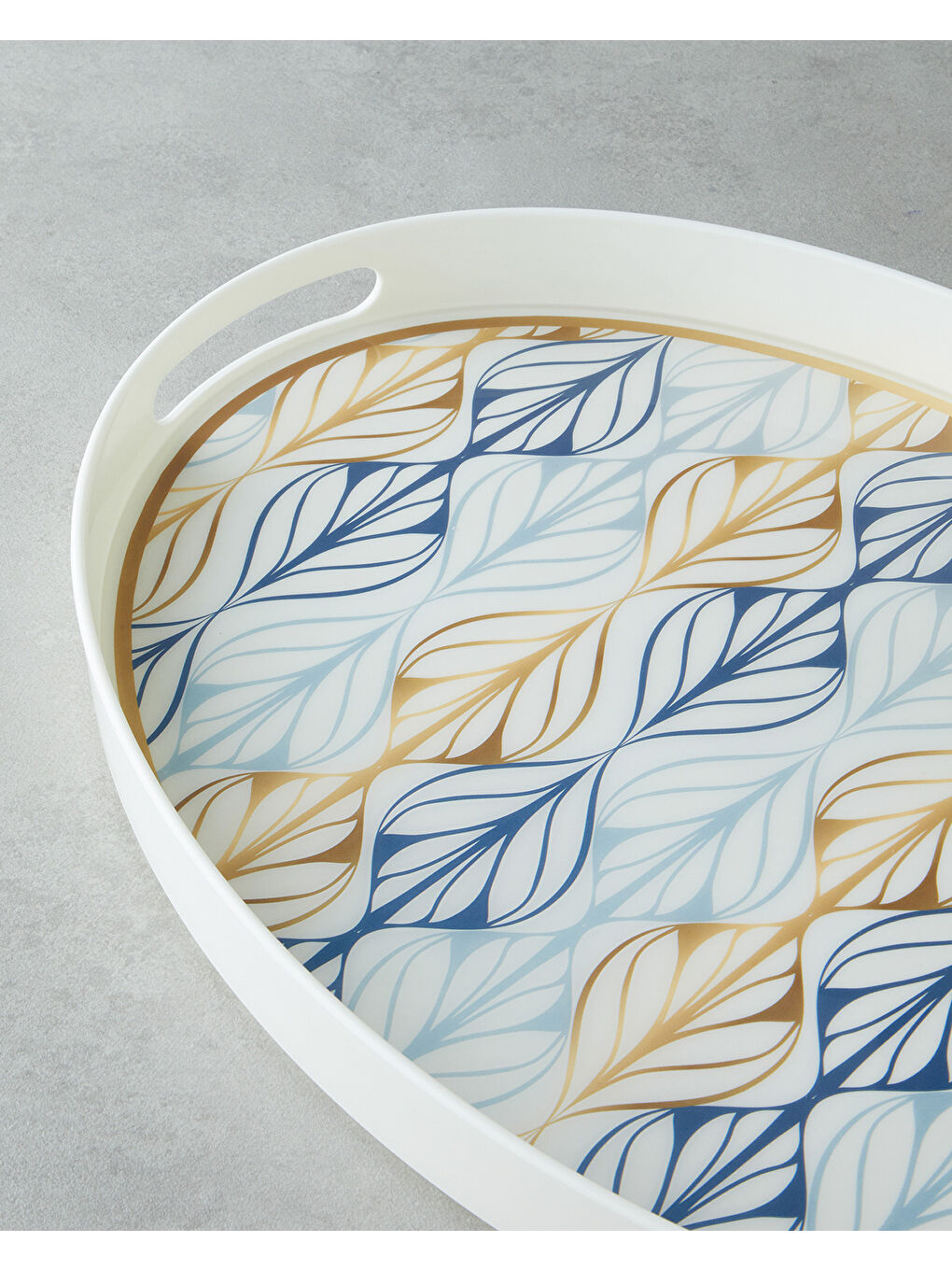 Golden Harmony PP Kaydırmaz Tepsi 42x30 cm Lacivert – Gold-2