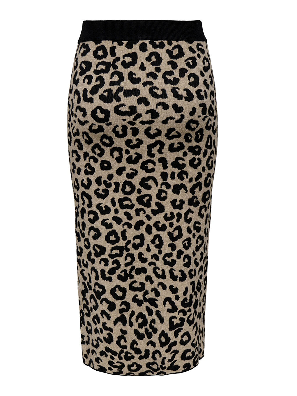 Siyah Onlib Slim Fit Midi Boy Leoparlı Kadın Etek 15350672-1