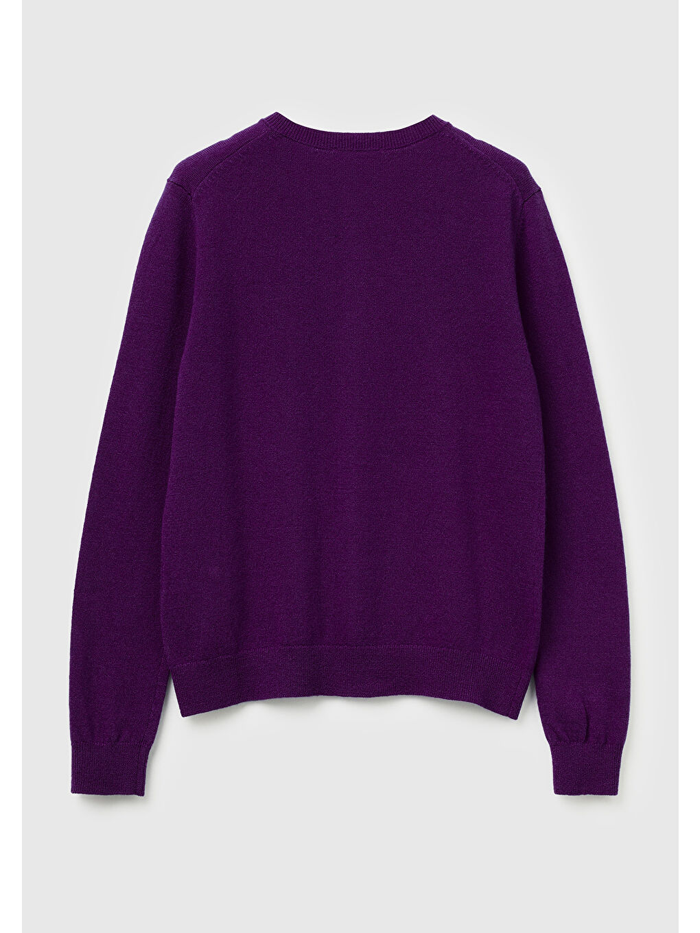 Kadın Mürdüm %100 Merino Bisiklet Yaka Hırka-3