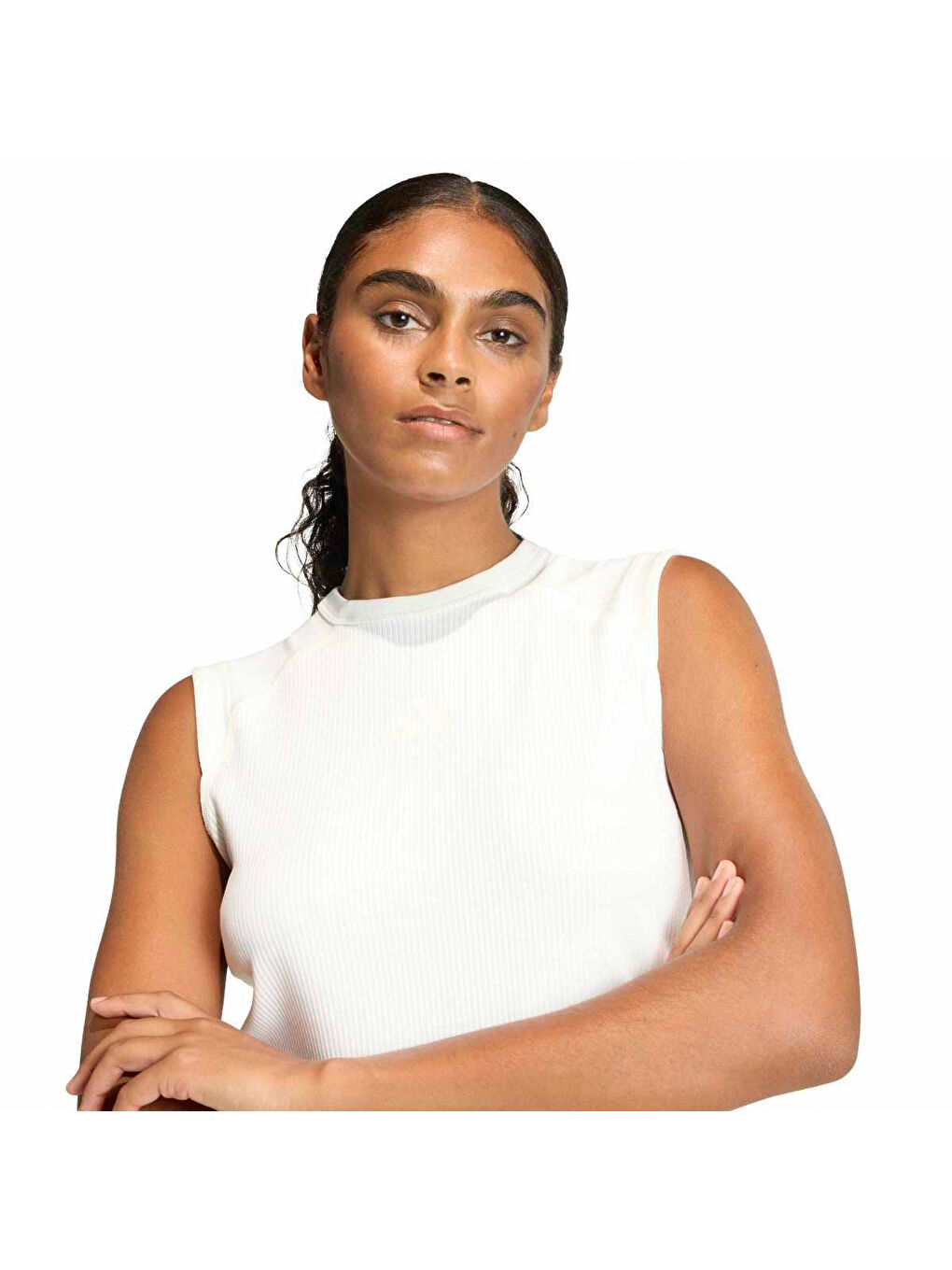 All Szn Ribana Kadın Ekru Yuvarlak Yaka Atlet-1