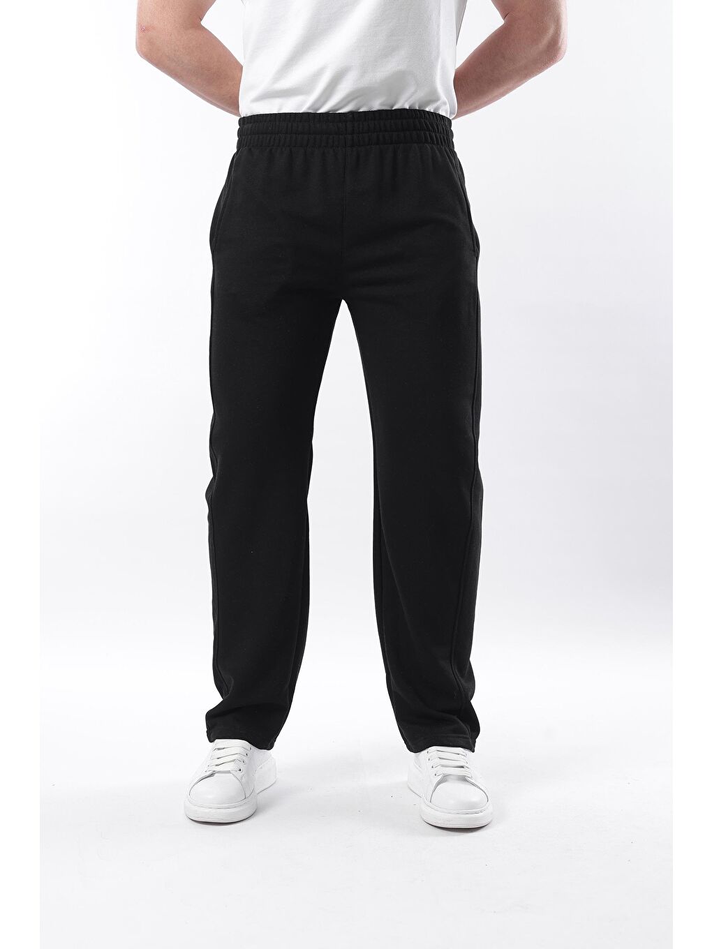 Siyah Rahat Kesim Erkek Eşofman Altı E6560-9