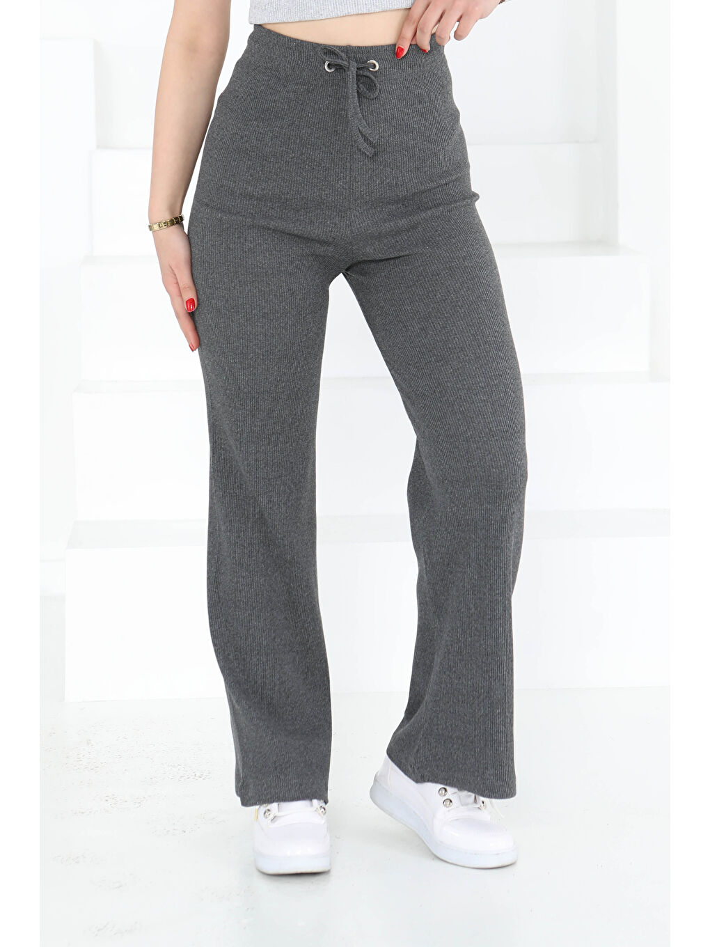 Gri Kuşgözlü Pantolon Füme - 27133-1