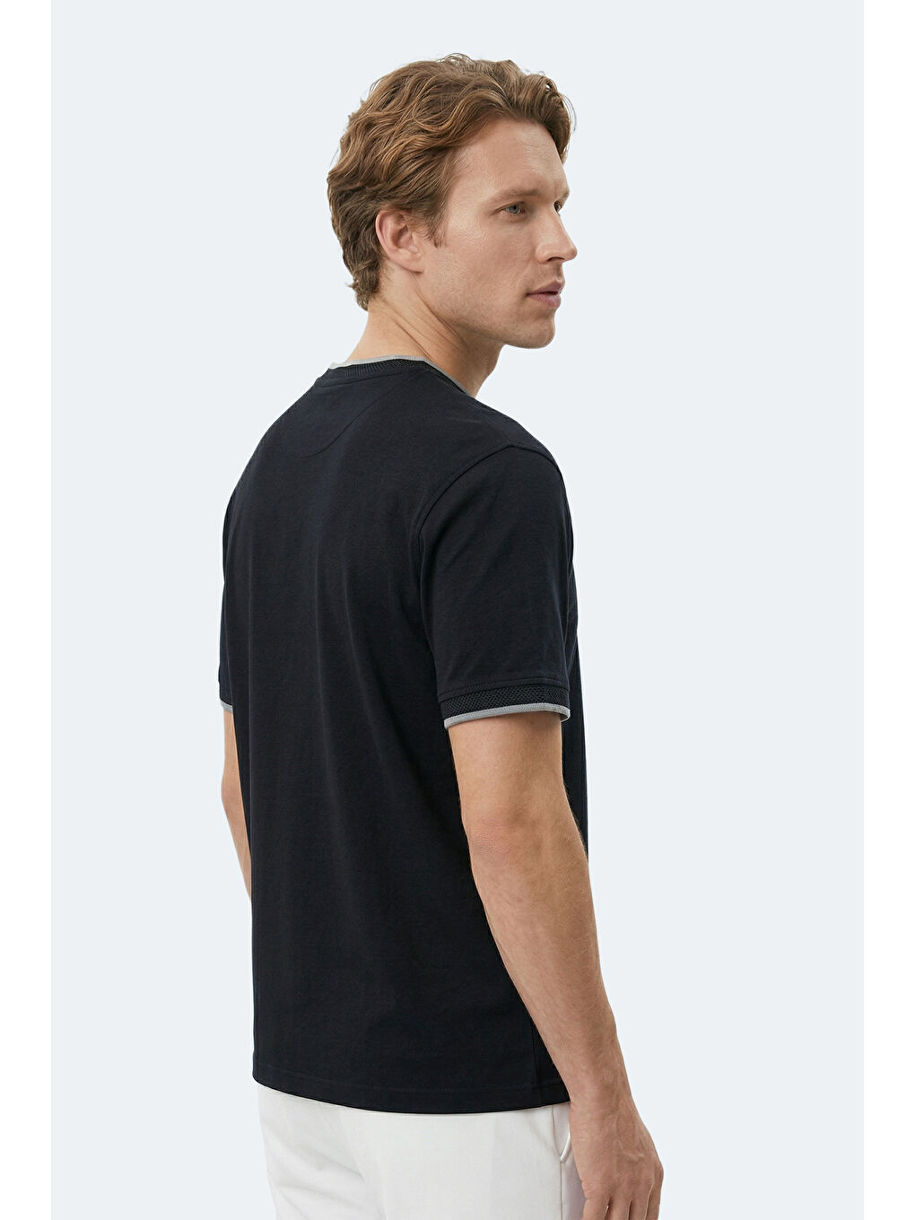 ZAVIER Erkek Pamuklu Siyah Tişört-4
