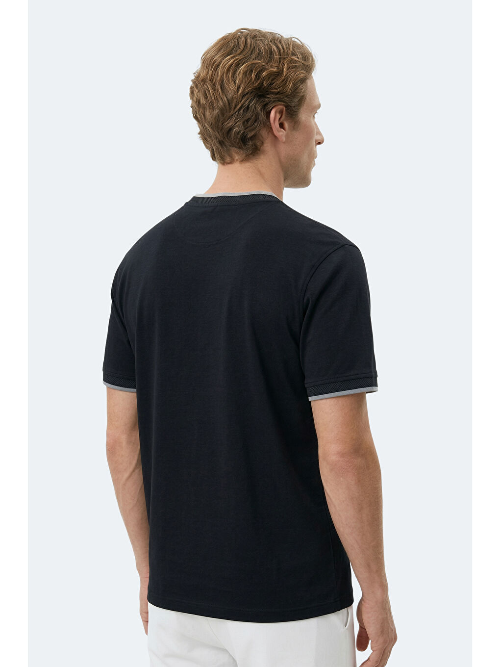 ZAVIER Erkek Pamuklu Siyah Tişört-5
