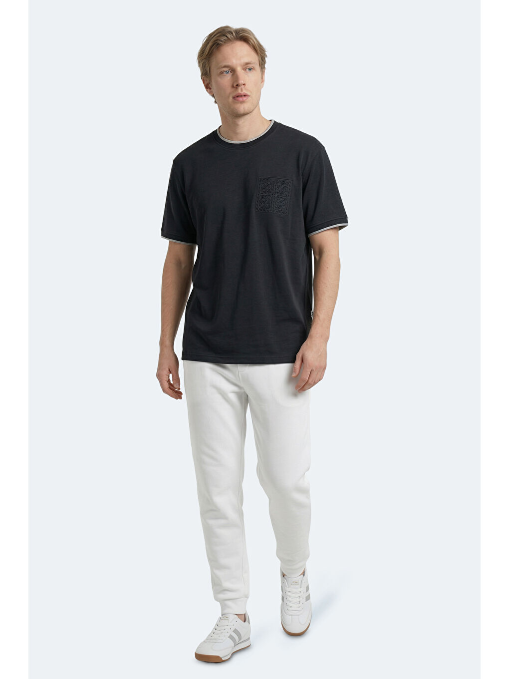 ZAVIER Erkek Pamuklu Siyah Tişört-6