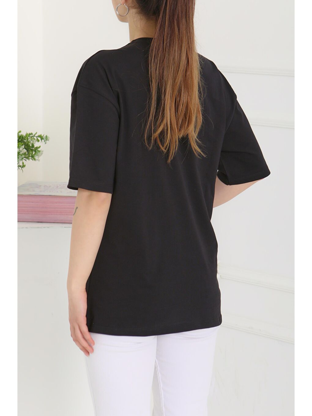Baskılı Kısa Kollu T-Şhirt Siyah - 27119-4