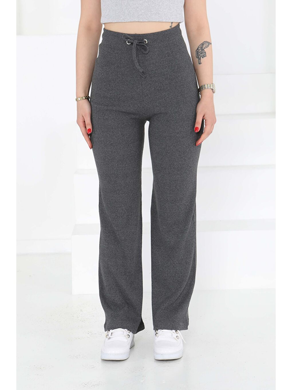 Gri Kuşgözlü Pantolon Füme - 27133-3