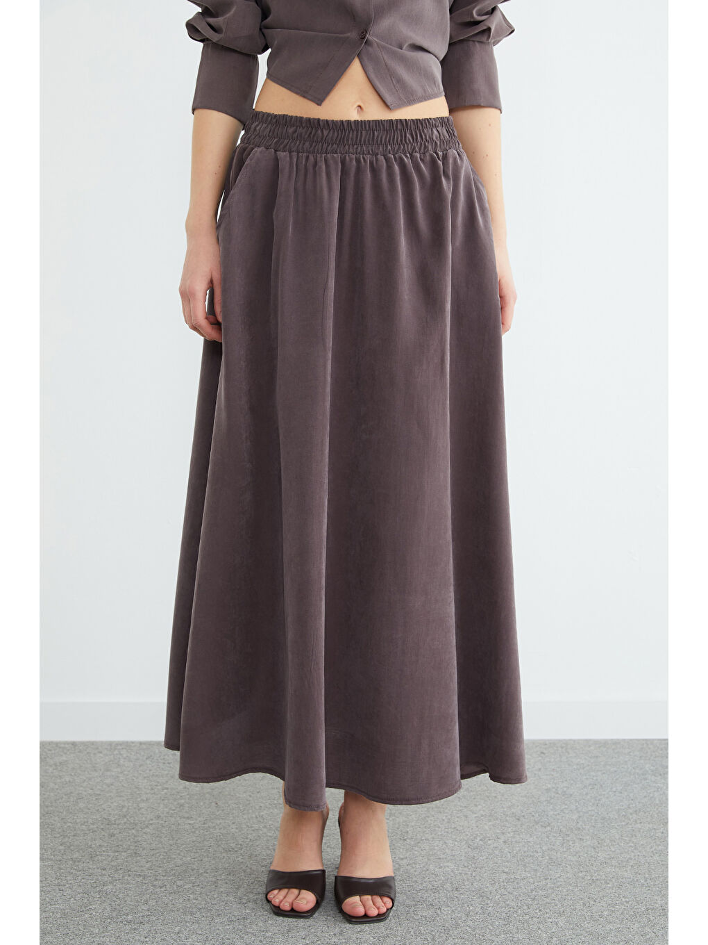 Kahverengi Beli Lastikli Cepli Maxi Boy Etek-2
