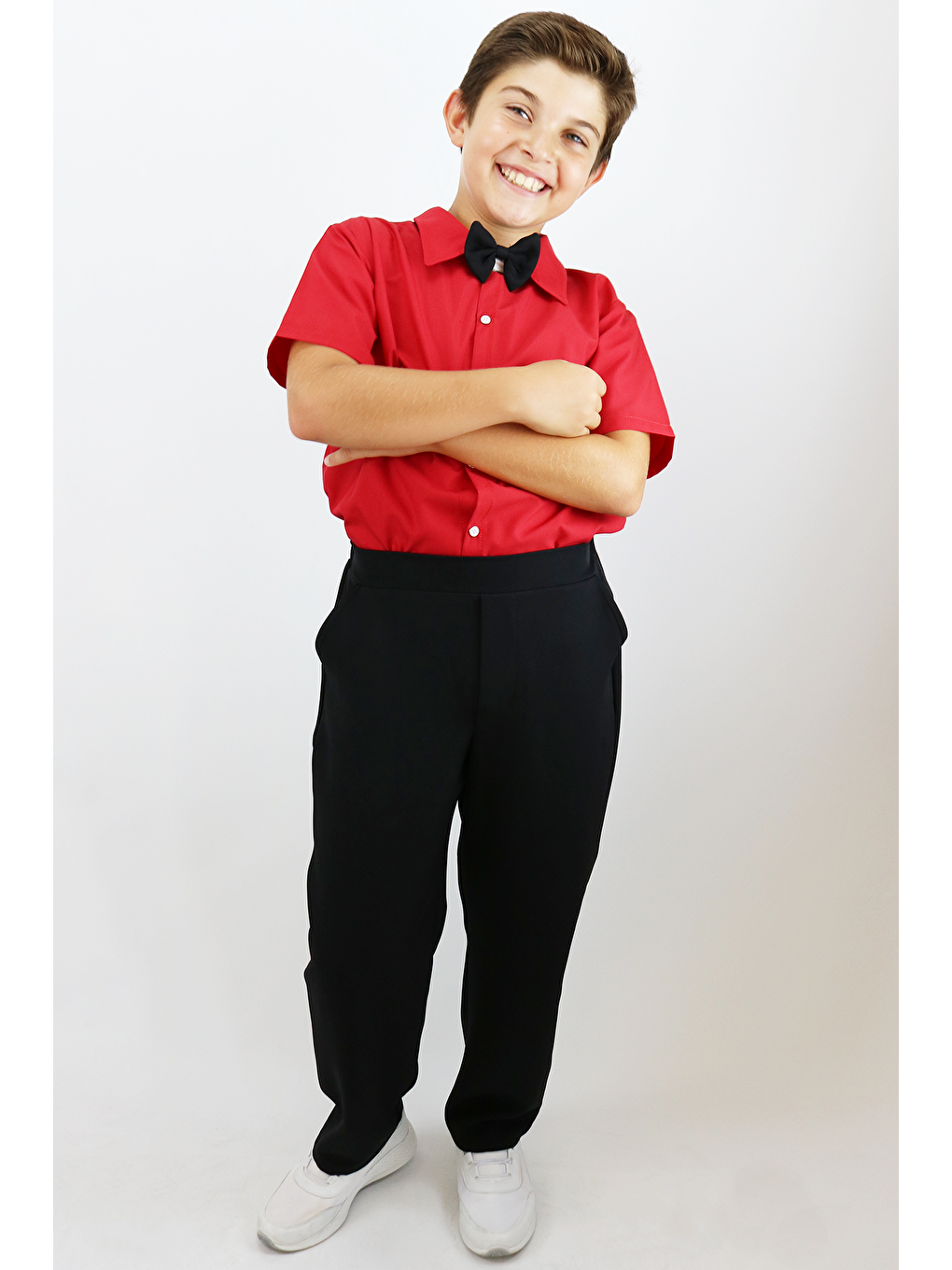 Kırmızı Erkek Çocuk Santino Papyonlu Alt Üst Takım 23 Nisan 29 Ekim 10 Kasım 19 Mayıs Gösteri Kıyafeti-2