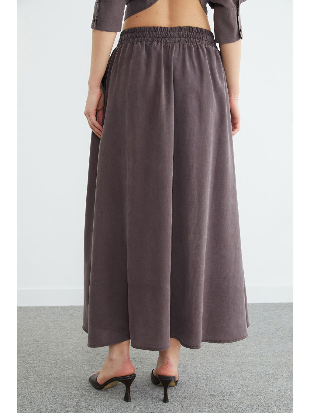 Kahverengi Beli Lastikli Cepli Maxi Boy Etek-4