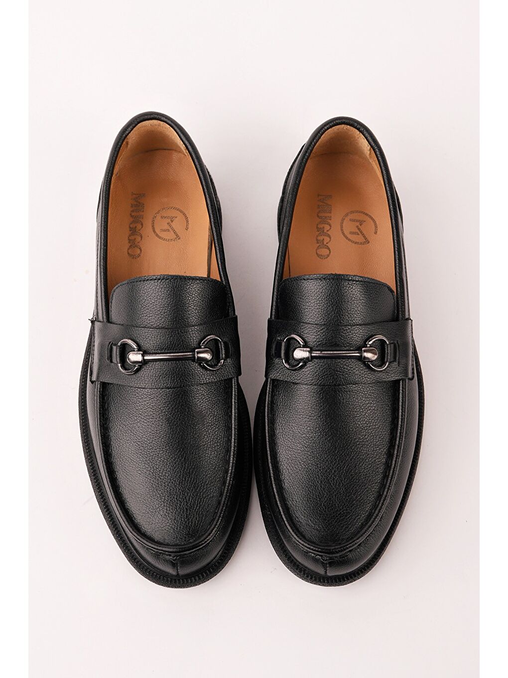 Siyah ALFRED Hakiki Deri Metal Tokalı Rahat Taban Erkek Günlük Klasik Casual Ayakkabı-4