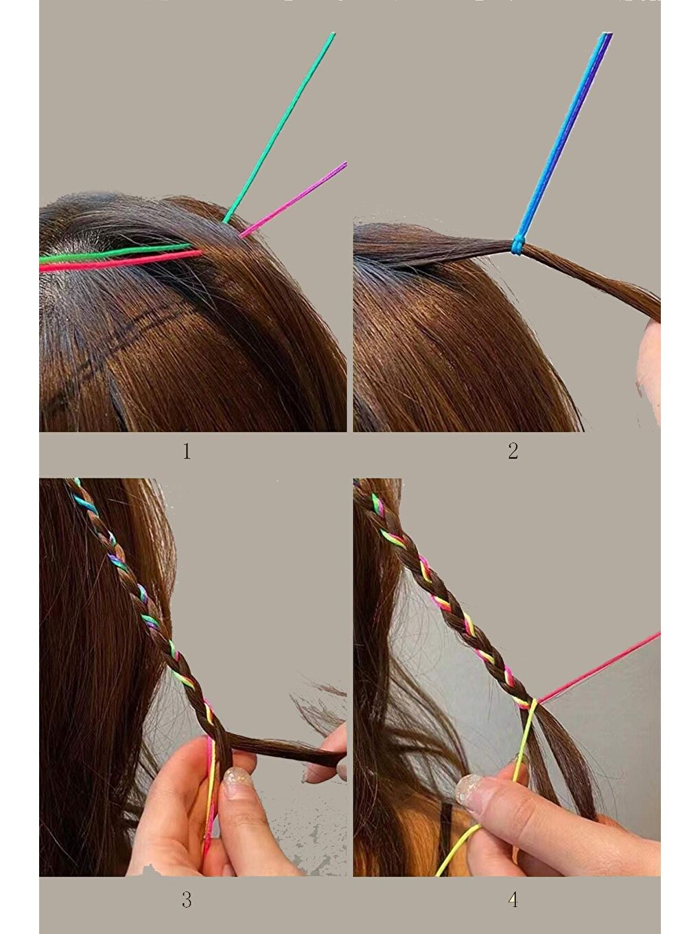 Karışık Neon Renkli 8 Parça Yaz Örgüsü Polyester İp Seti-4