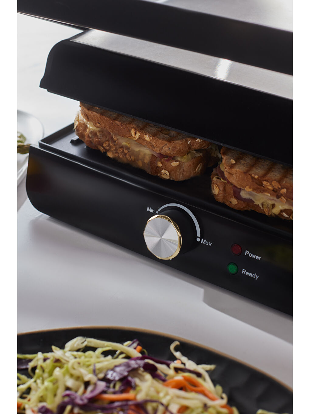 Grilliant 1346H 4 Dilim Kapasiteli Gövdeli Döküm Plakalı Tost ve Izgara Makinesi Inox 2000W-4