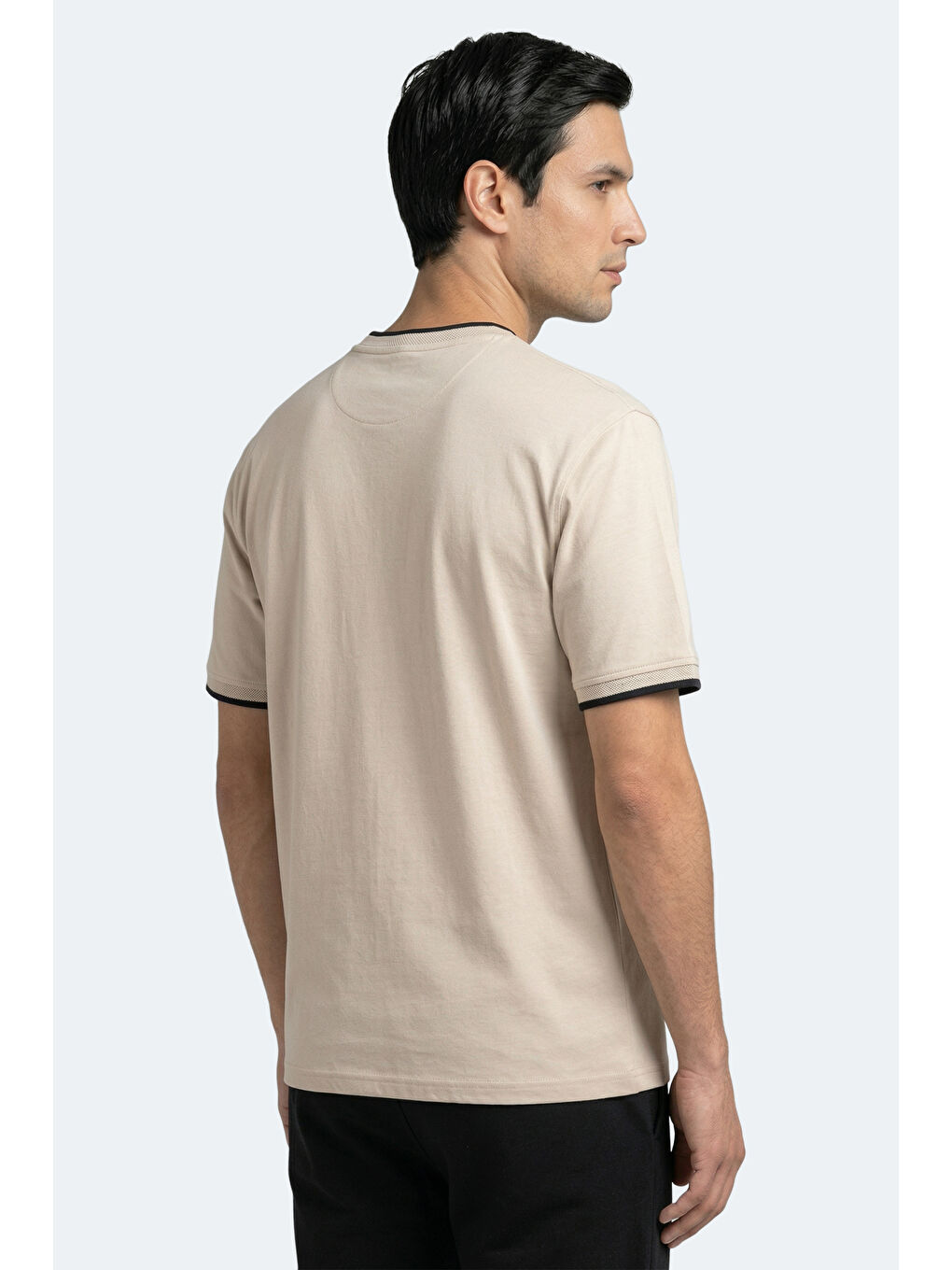 ZAVIER Erkek Pamuklu Bej Tişört-5