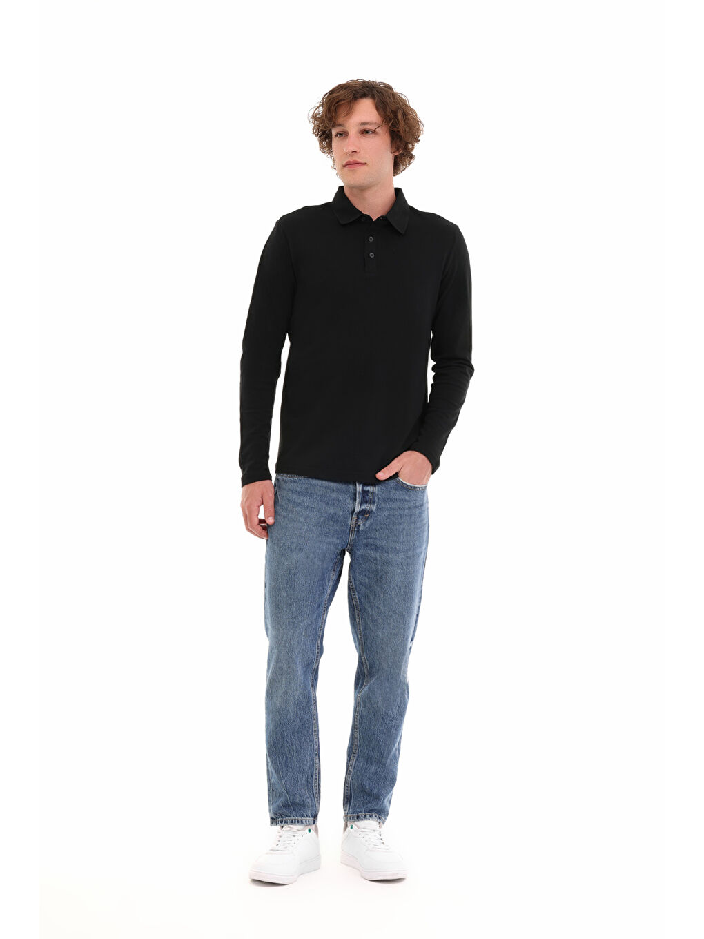 MB SN329 UKOL POLO 5PR Siyah Erkek Uzun Kol T-Shirt-2