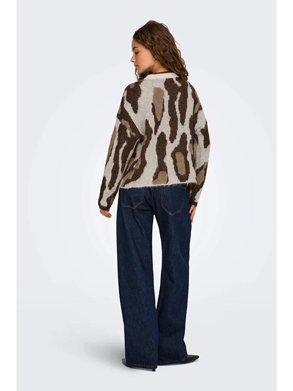 Kahverengi Onledelie Regular Fit Yün Karışım Kadın Kazak 15353092-1