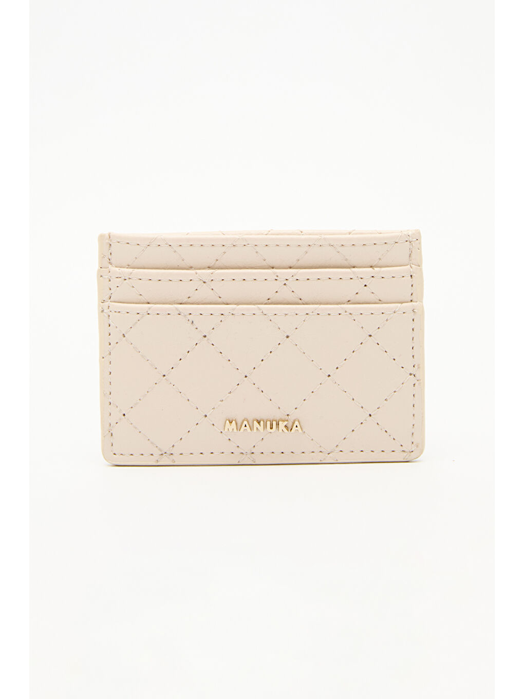 Kapitone Kartlıklı Cüzdan Bej-3