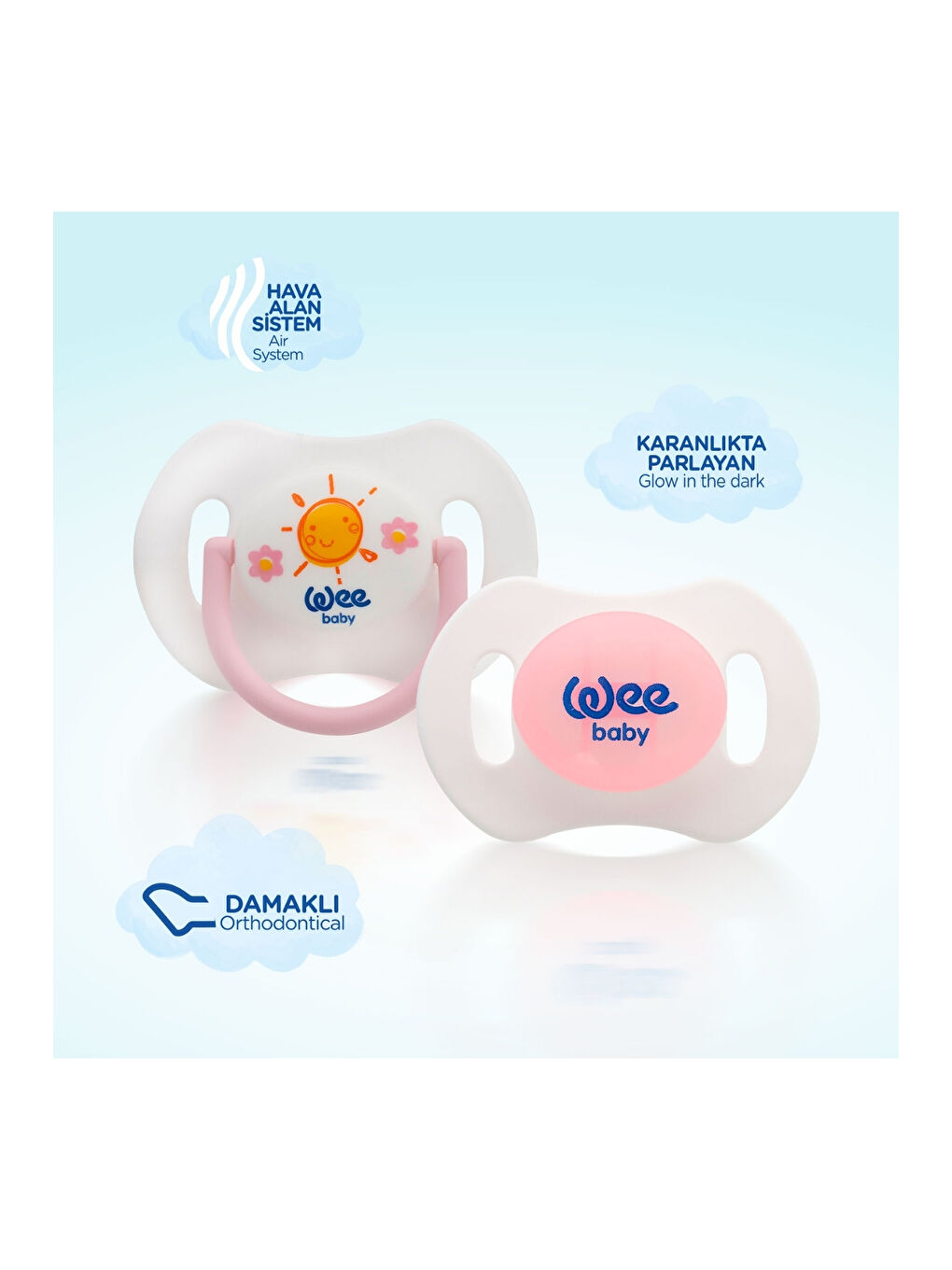 2'li Gece Gündüz Emzik No:2 (Saklama Kabı Hediyeli) - PEMBE-4