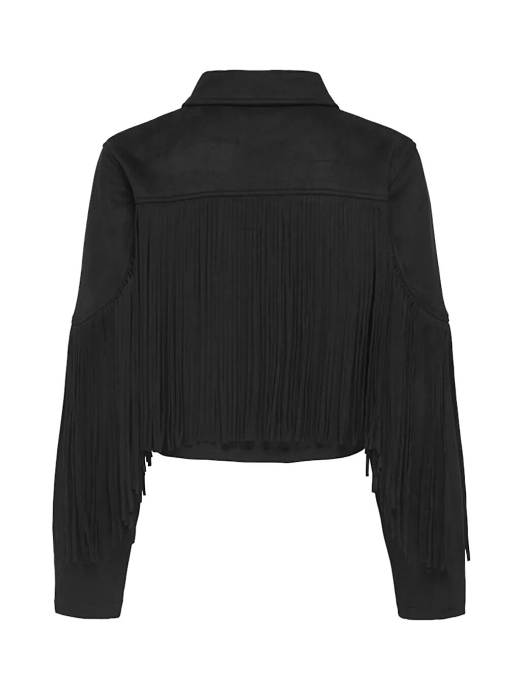 Siyah Onldiane Regular Fit Püsküllü Kadın Ceket 15354896-2