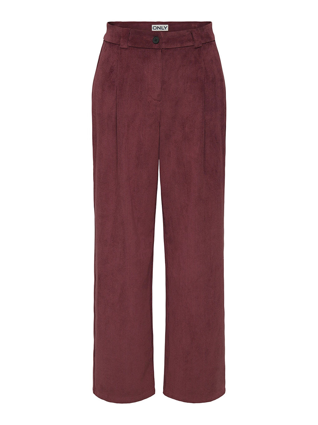 Kırmızı Onlhanna Kadife Relaxed Fit Yüksek Bel Kadın Pantolon 15353641