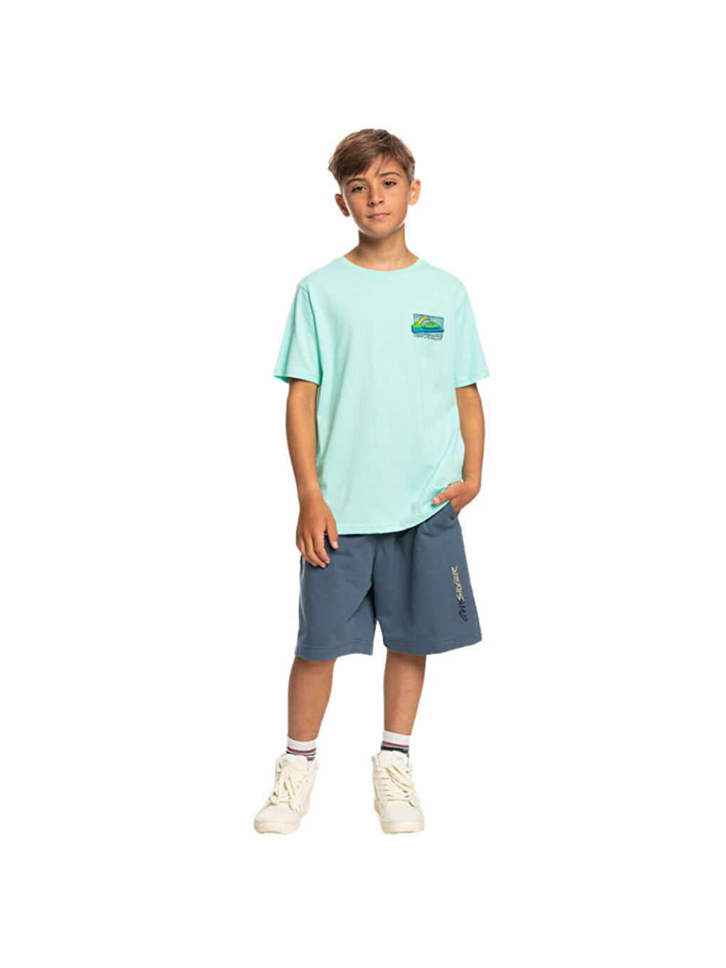 Yeşil Retro Fade Yth Erkek Çocuk Renkli Tişört-5