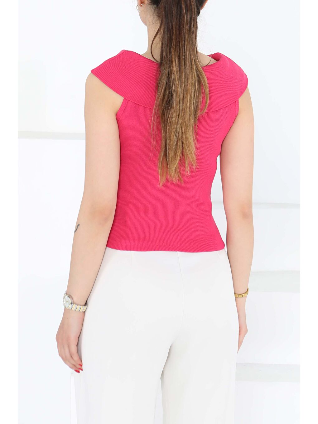 Fuşya Madonna Yaka Bady Fusya - 27138-5