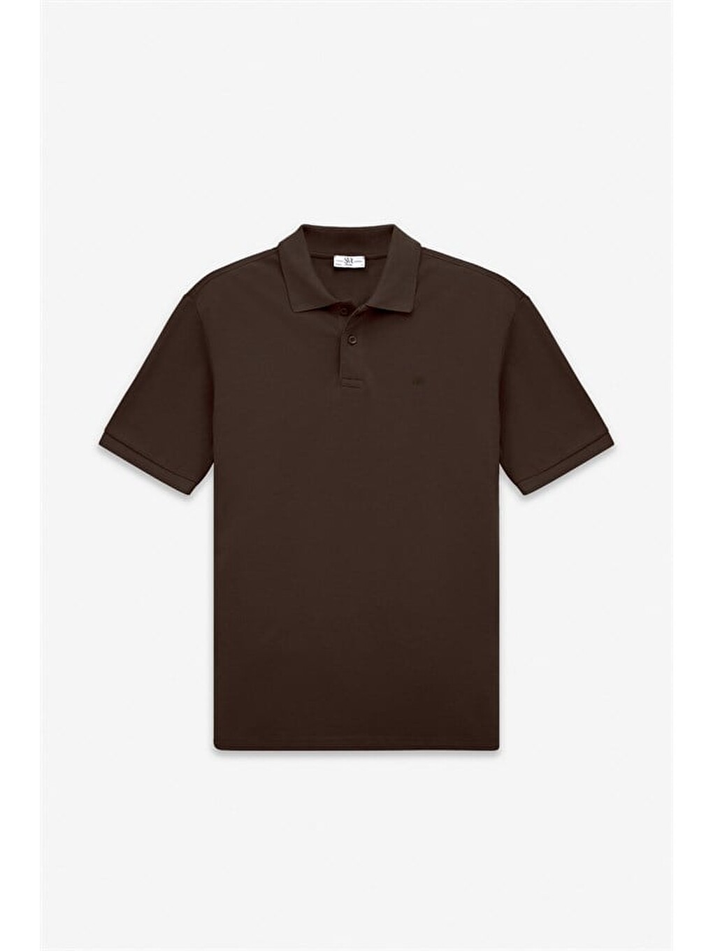 Kahverengi Koyu Kahve Regular Düz Nakışlı Pike Düğmeli Polo Yaka Tişört-5