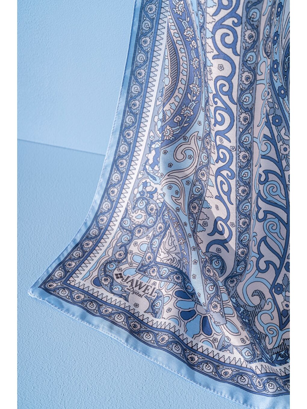 Mavi Kadın Etnik Desen Soft Tlos Şal-1