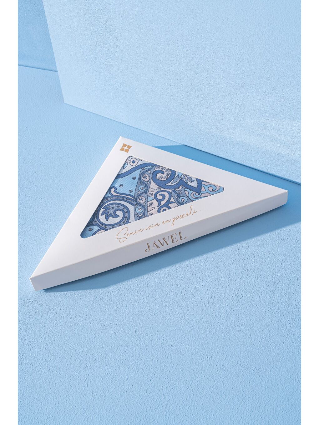 Mavi Kadın Etnik Desen Soft Tlos Şal-2