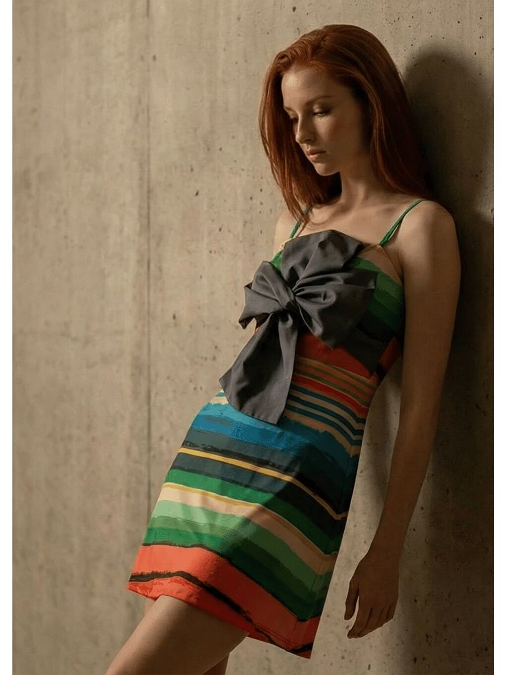 Karışık Çizgili Renkler Askılı Mayo-2