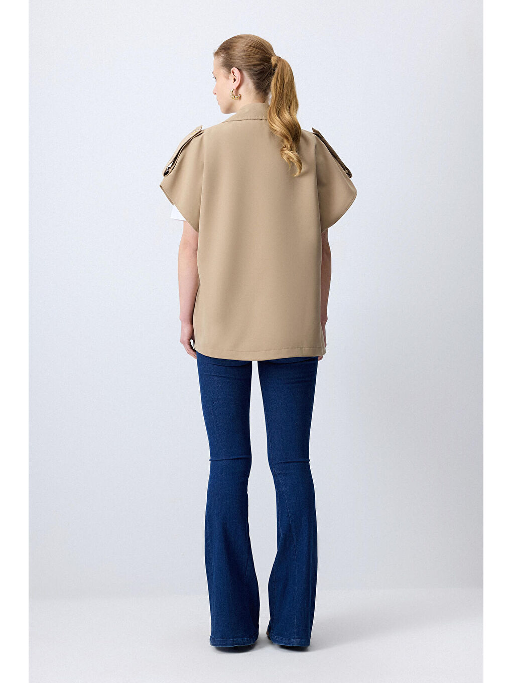 Bej Kruvaze Trenç Yelek-2