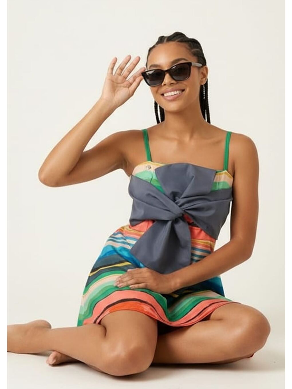 Karışık Çizgili Renkler Askılı Mayo-4