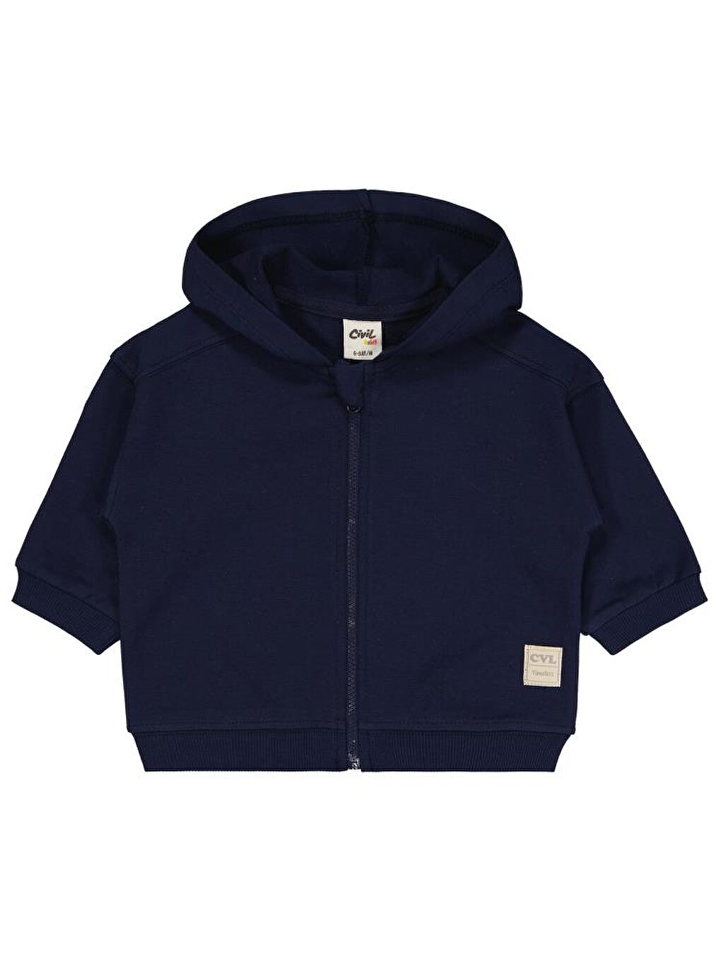 Lacivert Baby Basic Timeless Kapüşonlu 6-18 Ay Hırka-1