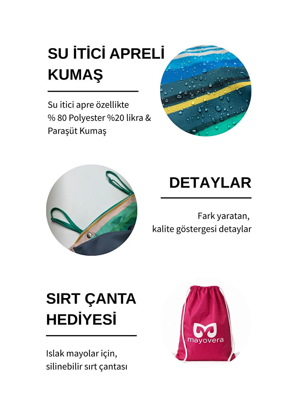 Karışık Çizgili Renkler Askılı Mayo-5