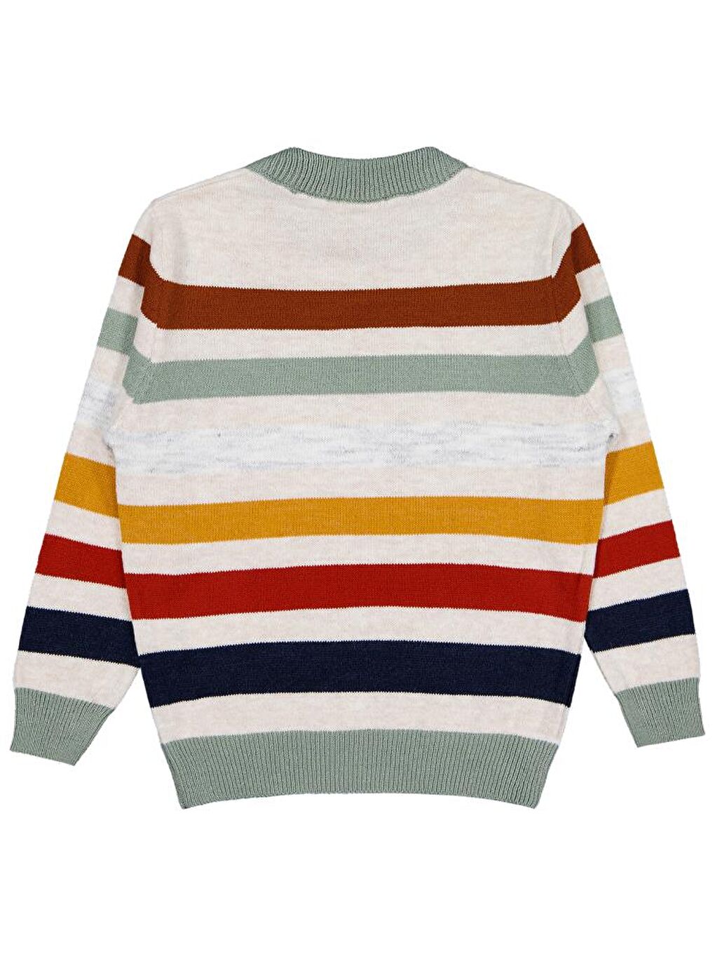 Haki Boys Renkli Çizgili 6-9 Yaş Kazak-1