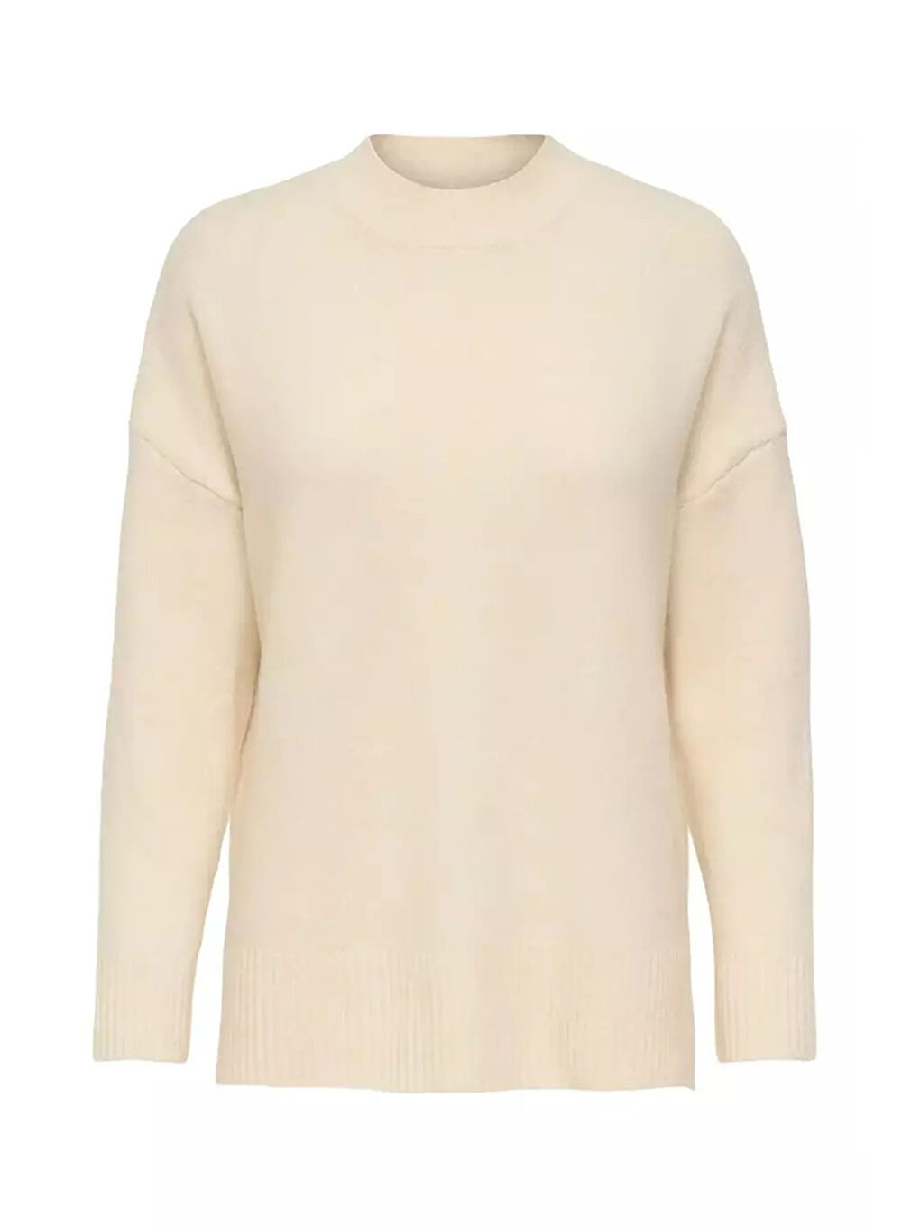 Ekru Onlhazel Oversize Fit Balıkçı Yaka Örme Kazak 15352853-5