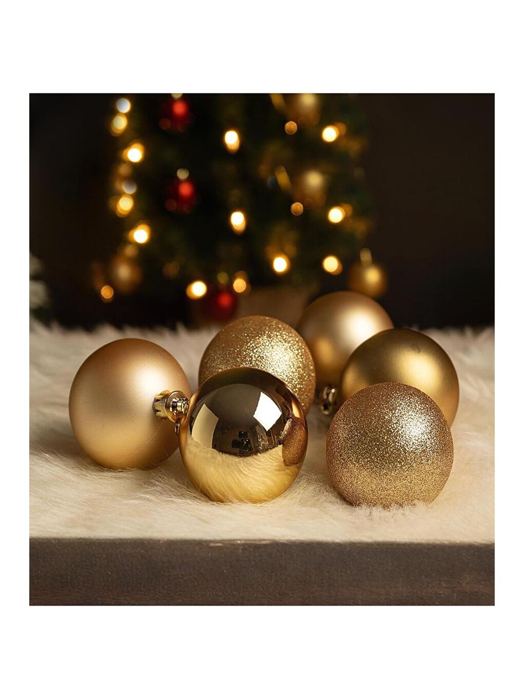 Karışık Yılbaşı Ağaç Süsü Top Seti – 6 Adet