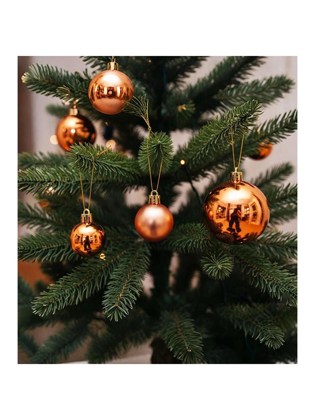 Sarı Yılbaşı Ağaç Süsü Seti – 20 Parça (3 Boyut, Hediye Kutulu)-1