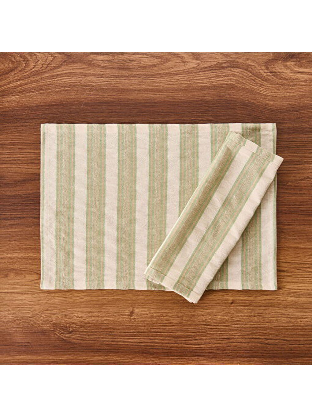 Mor Soft Freya 2'li Amerikan Servis - Yeşil / Ekru - 35x50 cm-1