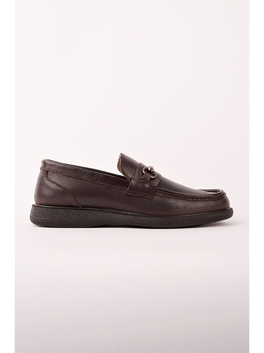 Kahverengi ALFRED Hakiki Deri Metal Tokalı Rahat Taban Erkek Günlük Klasik Casual Ayakkabı-2