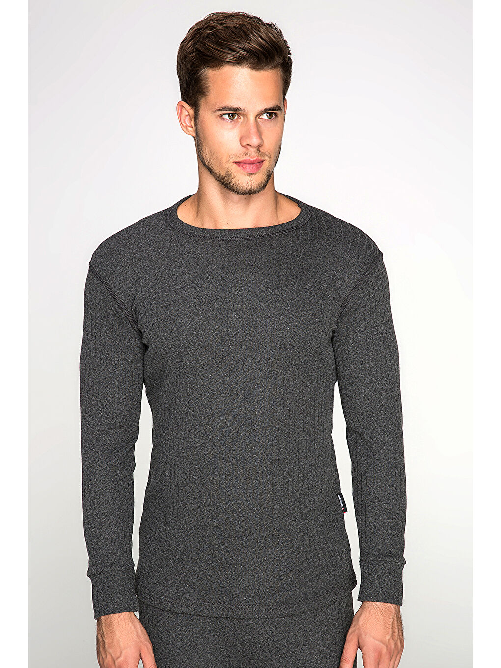 Ekru Soft Unisex Uzun Kol Fanila ANTRASiT-2