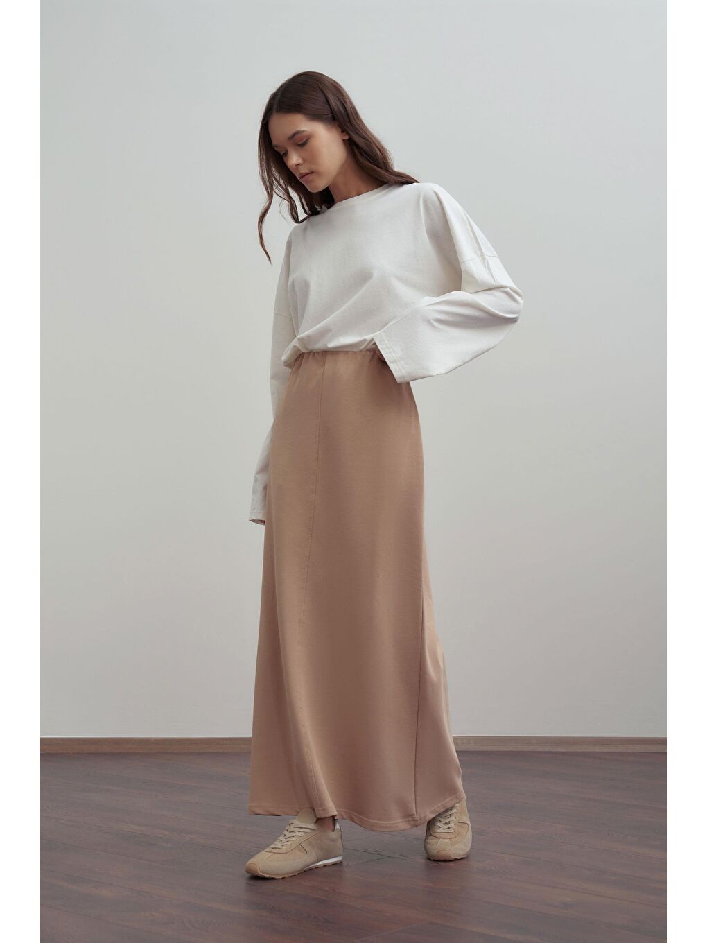 Bej Vizon-Pamuklu Kalem Etek-2