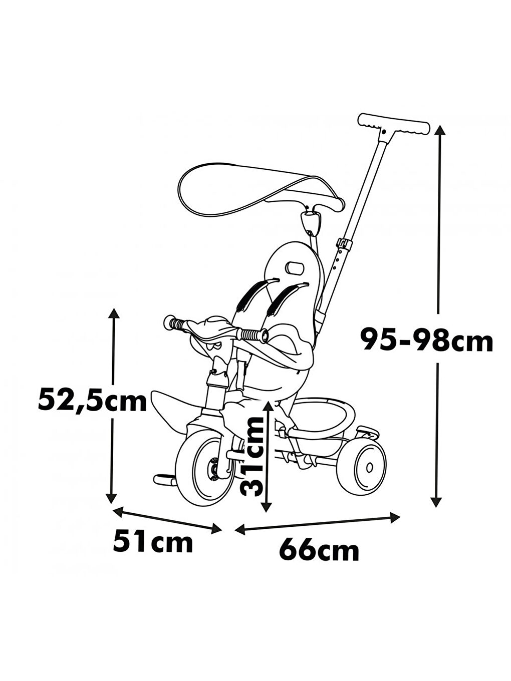 Baby Driver Pembe Üç Tekerlekli Bisiklet 7600741404-5